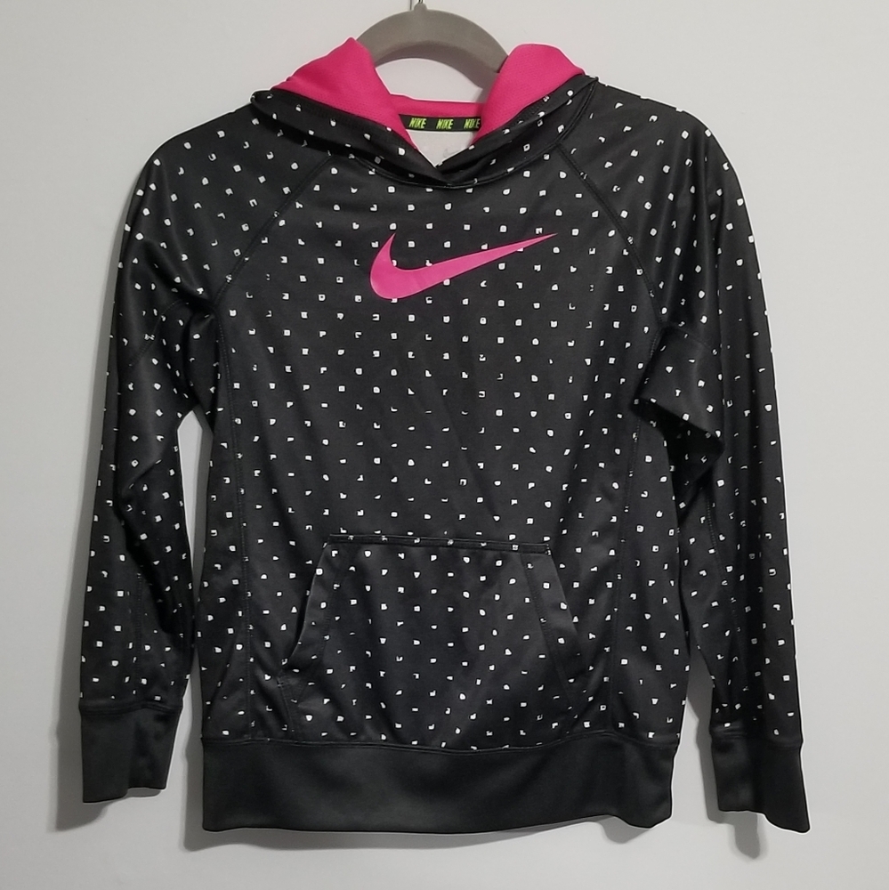 Nike Pull Over Hoodie Pink Black Youth Lar…